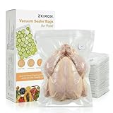 ZKIRON Reusable Vacuum Sealer Bags for Food (XL, 12' x 14') - Extra Large Freezer Storage for Bulk Meat & Whole Chicken - BPA Free, Washable, Sous Vide Safe - Universal Compatibility (20 Pack)