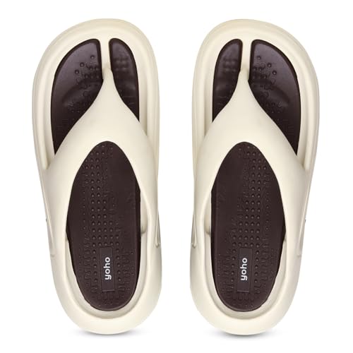 Image of YOHO Sponge Flip Flops for Men | Orthopedic Slippers & Mild Acupressure | Waterproof Monsoon Footwear | Dual Tone EVA Footbed