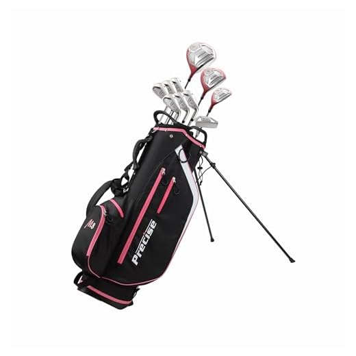 Precise Ladies 15-Piece Golf Club Set – Driver, Wood, Hybrid, Irons, Putter & Stand Bag – Kevlar Graphite Shafts – Right Hand Regular & Petite Sizes (Right Hand)