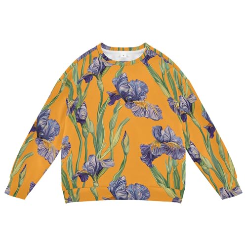JUNZAN Aesthetic Iris Orange Kids Boys Pullover Hoodie Long Sleeve Hoodies for Girls Athletic 4T