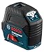 BOSCH GCL 2-160 65 Ft Self-Leveling Cross-Line Laser with Plumb Points, Includes Magnetic Rotating Mount, Ceiling Grid Clip, Laser Target Plate, 3 AA Batteries, & Hard Carrying Case