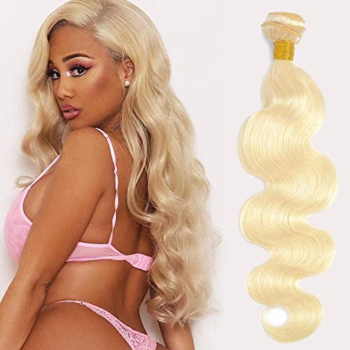 613 Blonde Body Wave 1 Bundle Brazilian Virgin Body Wave Human Hair Blonde Bundle 100% Unprocessed Human Hair Extensions (28 inch)