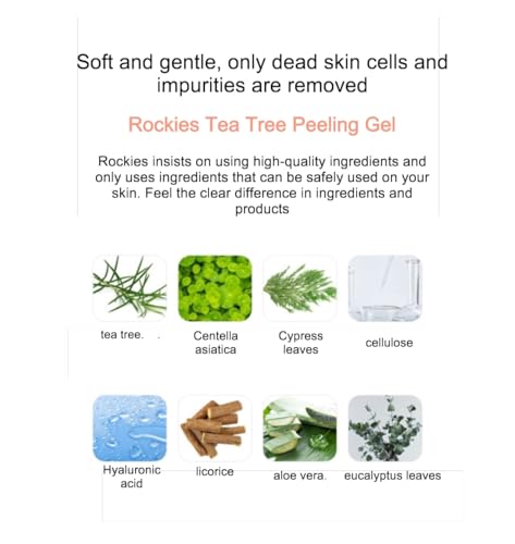 ROKKISS Tea Tree Peeling Gel (4.1fl oz) - Gentle Exfoliating Gel for Face & Body with Natural Cellulose, Remove Impurities for Smooth Skin, Korean Skin Care. Cica, Licorice & Aloe Vera Extracts. - Image 8