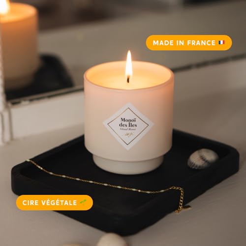 Bougie bijou Monoï des Îles avec bracelet doré perles noires MY JOLIE CANDLE