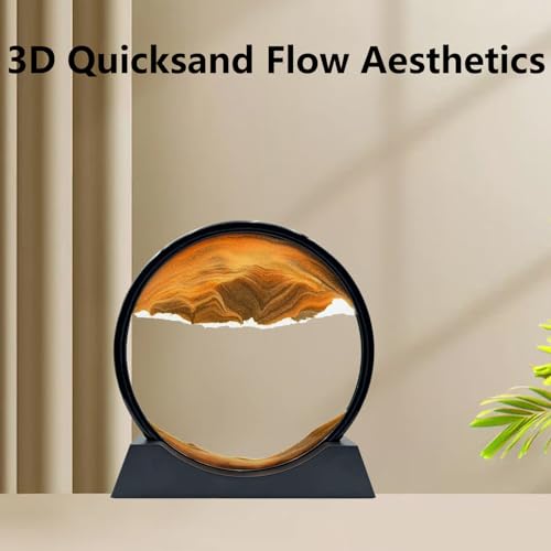 Décoration de bureau anti-stress AzureLeap sable mouvant 3D jaune - 7