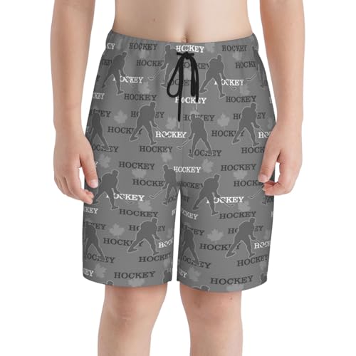 DZUAIKIT Hockey Players Print Boys Swim Trunk with Mesh Liner Breathable Swimsuit Board Shorts Personalized Beach Swim Pants2