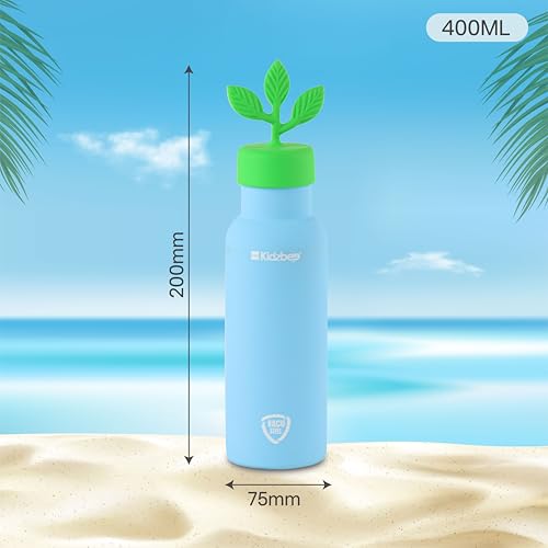 Image of CELLO Kidzbee Gripmate Insulated Stainless Steel Flask 400 ml, Black | 3D Summer Design Double Wall Vacuum Insulated Freezer & Fridge Safe, Rustproof & Leakproof Lightweight School Kids Water Bottle
