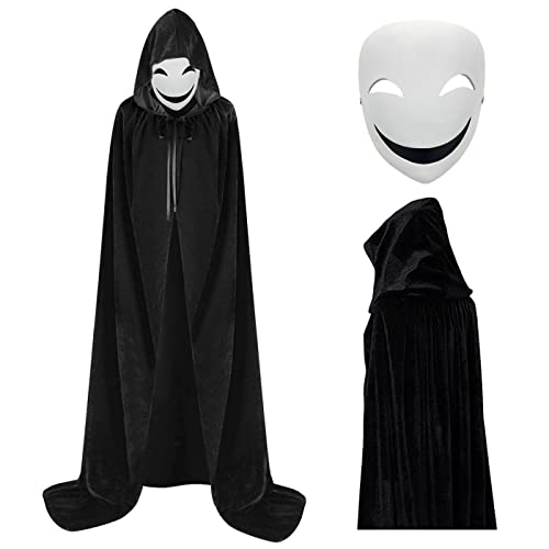 [IainStars] ハロウィン コスプレ マントと 笑顔仮面 コスチュームセット ホラーマスク お面 仮面 ハロウィン 変装グッズ 肝試し