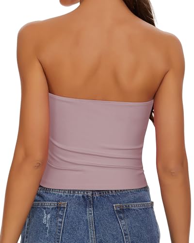 Image of Summer Tube Tops Basic Crop Tops for Women Strapless Tank Casual Tunics Sexy Short Shirts 2026