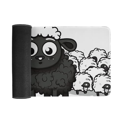 Cartoon Black White Sheep Desk Pad Large Protector miniatura 3