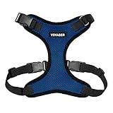 Voyager Step-in Lock Pet Harness - All Weather Mesh, Adjustable Step in Harness for Cats and Dogs by Best Pet Supplies - Royal Blue/Black Trim, M