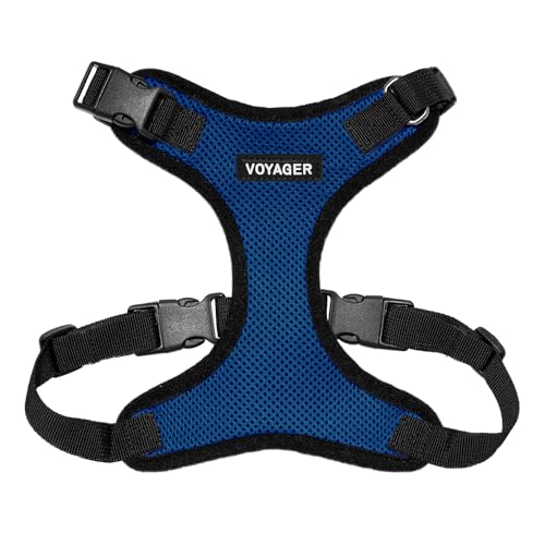Voyager Step-in Lock Pet Harness - All Weather Mesh, Adjustable Step in Harness for Cats and Dogs by Best Pet Supplies - Royal Blue/Black Trim, M