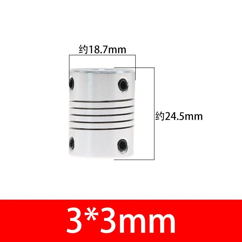 Aluminum Elastic Coupling for Model Vehicles, 19mm Base Diameter, 25mm Height, Multiple Hole Sizes, 5-Pack(3-3)