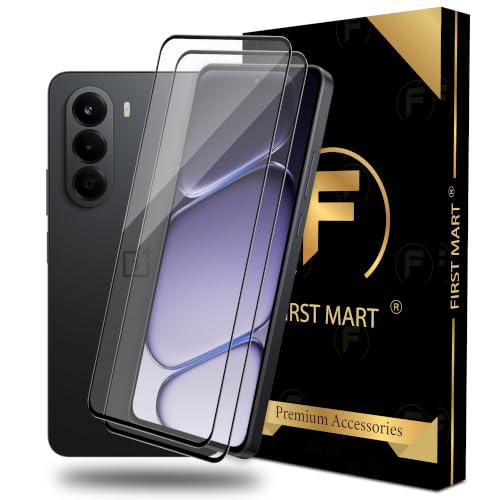 Image of FIRST MART Tempered Glass Screen Protector for OnePlus Nord CE 6 lite - Full-Glue Screen Guard, 3D Edge to Edge, HD Clear, Bubble-Free, Case-Friendly, Black, Pack of 2