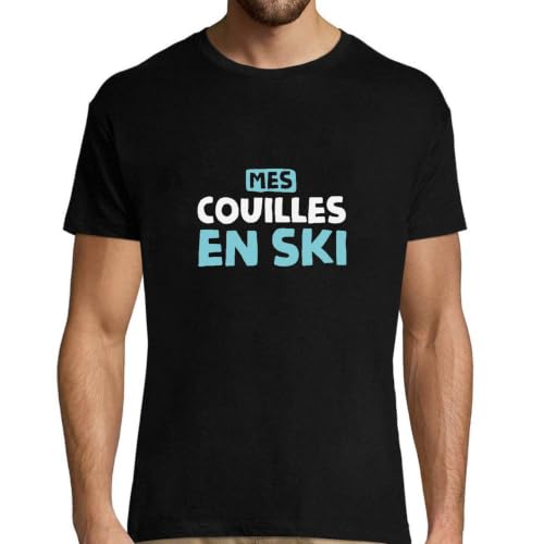 T-Shirt Homme Mes Couilles humour imprimé en France en coton confortable pour l'été