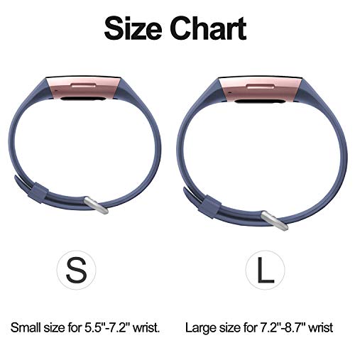 Dirrelo 3 Pack Compatible con Fitbit Charge 3 Correa/Fitbit Charge 4 Correa/Charge 3 SE Correa para Mujeres Hombres, Pulsera Deportiva de Repuesto Ajustable de Silicona Suave, Nero+Blu+Blu Grigio S - imagen 7
