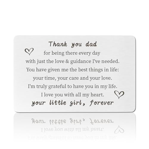 Father‘s Day Gifts from Daughter, Valentines Day Gifts for Dad, Dad Wallet Card, Dad Stocking Stuffers, Dad Father Daddy Birthday Christmas Gift Presents