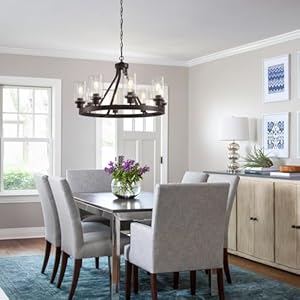 8-Light Farmhose Chandelier for Dining Room Light Fixture Oil Rubbed Bronze Kitchen Pendant Light Round Rustic Ceiling Hanging Lighting with Glass Globes Adjustable Height Metal E26 8 Light Farmhose Chandelier for Dining Room Light Fixture Oil Rubbed Bronze Kitchen Pendant Light Round Rustic Ceiling Hanging Lighting with Glass Globes Adjustable Height Metal E26