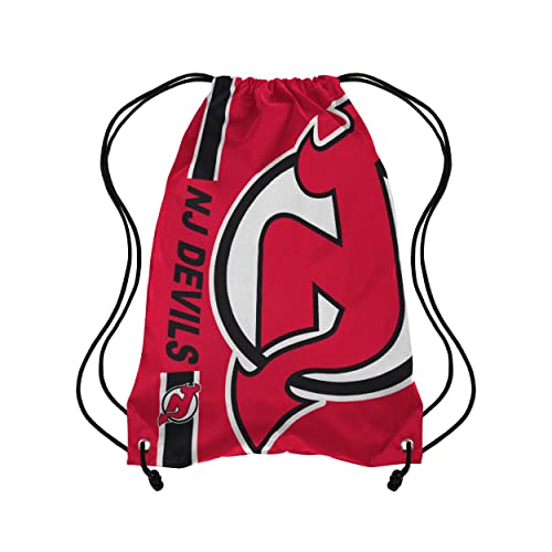 FOCO NHL New Jersey Devils Unisex Big Logo Drawstring Backpack, Team Color, OS