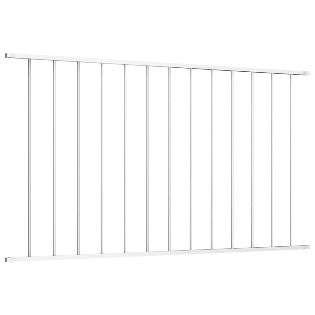 Woerden Fence Panel 1.7x1.17 m White Powder-Coated Steel Garden Privacy Screen Weather Resistant for Backyard Boundary