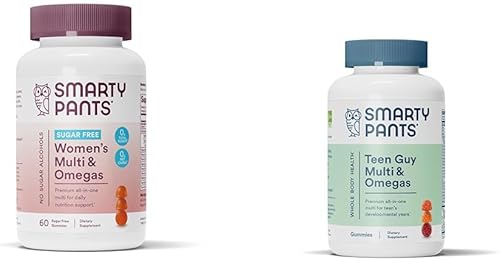 SmartyPants Gomitas multivitamínicas para mujeres, sin azúcar biotina, metilfolato, omega 3 (ALA), vitamina D y gomitas multivitamínicas para