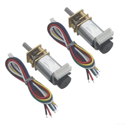 Yhenlovtt 2 motores de engranajes de metal con codificador GA12-N20 CC 6 V con alto par, compatible con robots pequeños y proyectos de control remoto de bricolaje, opciones de velocidad de 150-3000