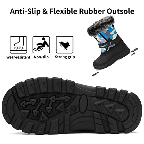 Greatonu Kids Snow Boots Waterproof Boys Girls Winter Boots Mid Calf Insulated Duck Boots2
