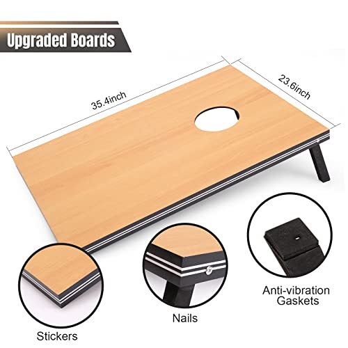 Image of Cornhole Set 4x2 and 3X2 Regulation Size Corn Holes Sets with Carrying Bags & 8 Bean Bags Cornhole Boards Bean Toss Games for Adults Family Outdoor Beach Lawn Outside Backyard Games