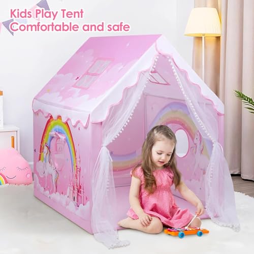 Gurukrupa International Light Weight Kids Play Tent House for 3-8 Year Old Kids Girls and Boys (1-Rainbow)