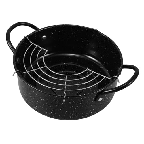 Cabilock Frying Pan con Rejilla De Hierro Freidora De Hierro para Gas Inducción Mini Olla