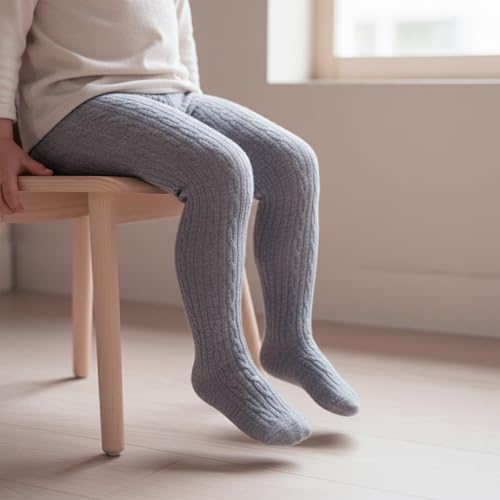 Image of SYGA Baby Tights For Girls Soft Cotton Infant Leggings Toddler Solid Knit Stockings Socks Newborn Warm Crochet Pants