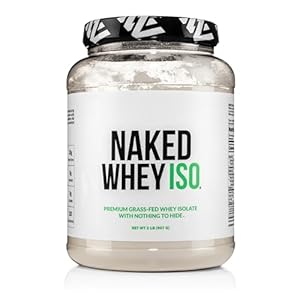 NAKED Whey Isolate Protein – Only 2 Ingredients, 30g Grass-Fed Protein, Zero Carb, Unflavored, Undenatured, Non-GMO, No Soy, Gluten-Free, No Preservatives – 28 Servings