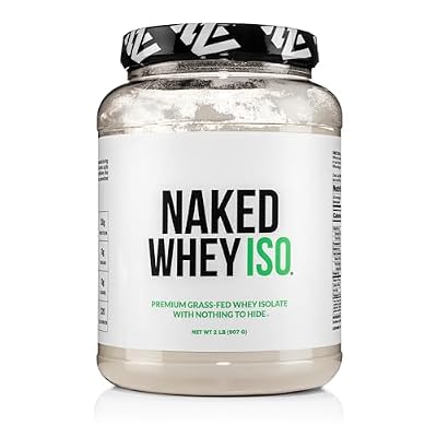 NAKED Whey Isolate Protein - Only 2 Ingredients, 30g Grass-Fed Protein, Zero Carb, Unflavored, Undenatured, Non-GMO, No Soy, Gluten-Free, No Preservatives - 28 Servings