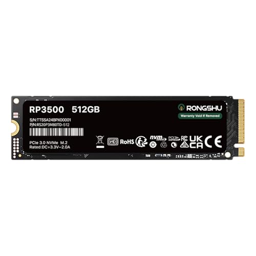 RONGSHU 512GB NVMe SSD M.2 PCIe Gen 3×4, fino a 3100 MB/s, M.2 2280 Unità a stato solido interna,...