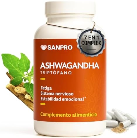 Ashwagandha + Triptófano Complex 7 en 1| 120 Cápsulas Veganas|Mag...