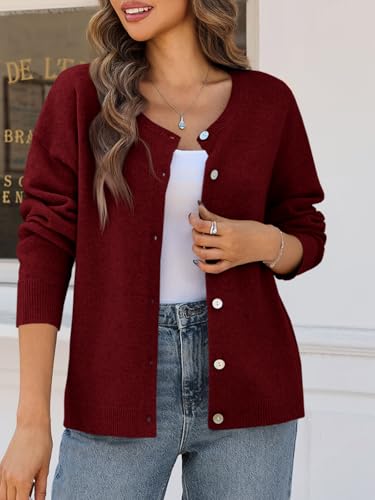 Image of Saodimallsu Womens Cardigan Sweaters Button Down Long Sleeve Knit Outerwear 2025 Trendy Fashion Open Front Outfits
