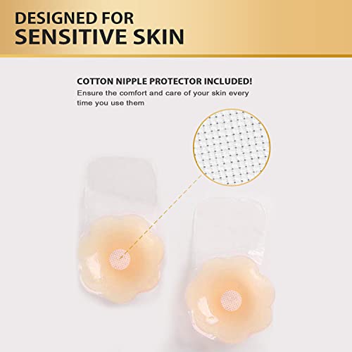 Nippleless Covers, Silicone Breast Lift Reusable Breast Pasties Petals2