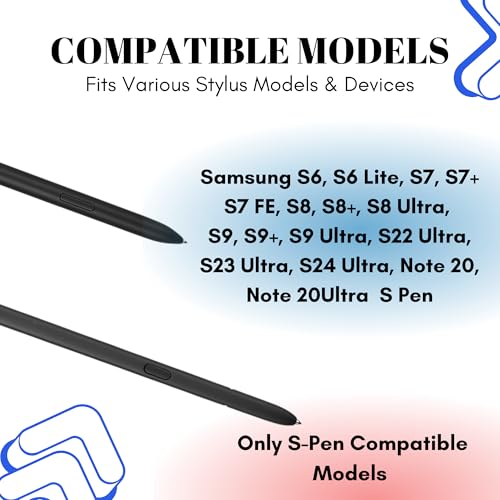 Image of 5pc Replacement Plastic Tips /Nibs for Galaxy Tab S Pen, Compatible with Tab /Mobile S24, S23, S22, S10, S9, S8, S7, S6 + / Lite /Ultra /FE Series (White)