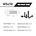 AOTXSHNO M5-0.8 x 50mm Hex Head Screws Bolts, 8.8 Grade Carbon Steel, Black Oxide Finish, Full Machine Thread, Right Hand External Hex Drive for Industrial & DIY, 30Pcs