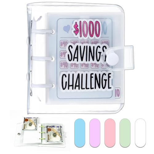 Dreamplay Mini Money Saving Binder, $1000 Money Saving Challenge Book