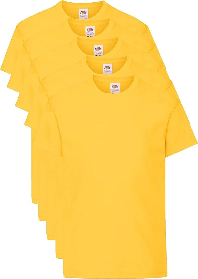 Fruit of the Loom T Originale Shirt (Pacco da 5) Unisex-Bambini e Ragazzi
