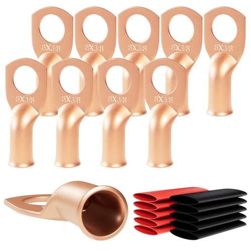 Sanuke SAG838-10PK Kupferklemmen-Set mit Schrumpfschläuchen