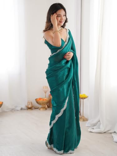 AKHILAM green banarasi silk saree – image 4