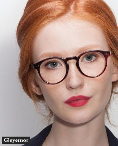 Image of Gleyemor Blue Light Glasses for Men Women, Vintage Round Frame Eyeglasses
