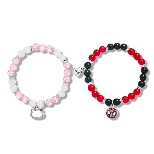COGU Spider Matching Friendship Bracelets for Couples Spider Charm Bracelets Magnetic Friendship Bracelets for 2 Halloween Bracelets Jewelry Gifts for BFF Kids Women Girls Men (BFF)