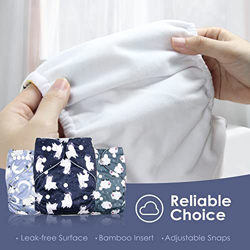 Langsprit 6 Pack Child Material Diaper with Extremely Absorbent Inserts, Child Reusable Diapers, Material Diapers New child, Washable Material Diapers, Reusable Unisex Child Diapers 3 41KT2jh3ohL