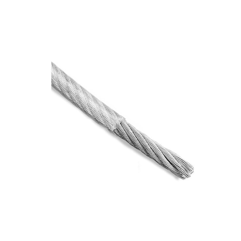 Tenditore for cavi, tenditore for tenditore regolabile, kit for fune in acciaio inossidabile da 4 mm x 20 m, cavo metallico rivestito in PVC da 4 mm con manicotti di crimpatura in alluminio, ditale fo