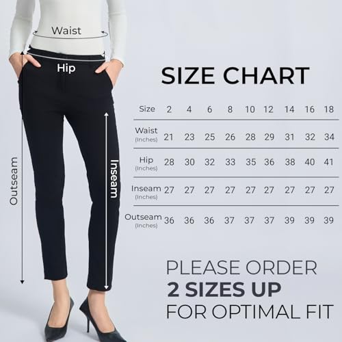 SANDY & SID Cropped Pants for Women Petite Small Size Mid Waist Slim Fit Work Pants Stretch Trousers Slack Casual Office Wear2