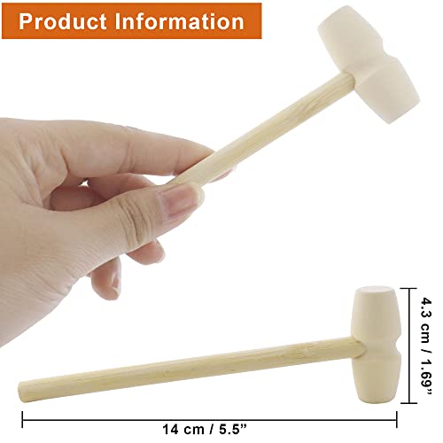 Nodg 20 Pcs Mini Wooden Hammer Wooden Solid Crab Lobster Mallet Small Wooden Mallet Shell Wood Cracker Hardwood Hammer Pounding Toy For Breakable Heart Cracking Seafood Chocolate For Kids #TOP1