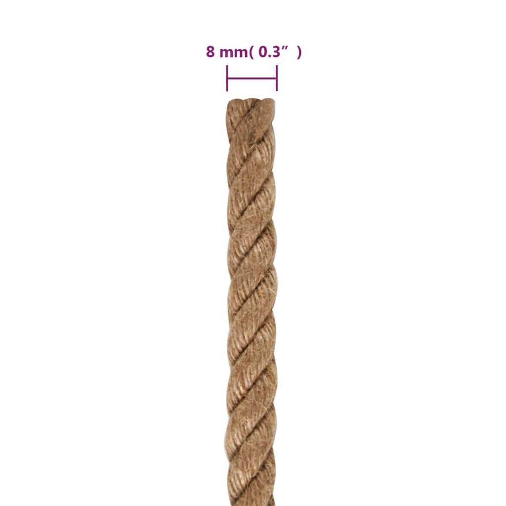 Cuerda de yute de 250 m, 8 mm de grosor, 100 % de yute trenzado para manualidades, jardinería, embalaje y paquetes, resistente a la intemperie, reemplazo de cáñamo al aire libre